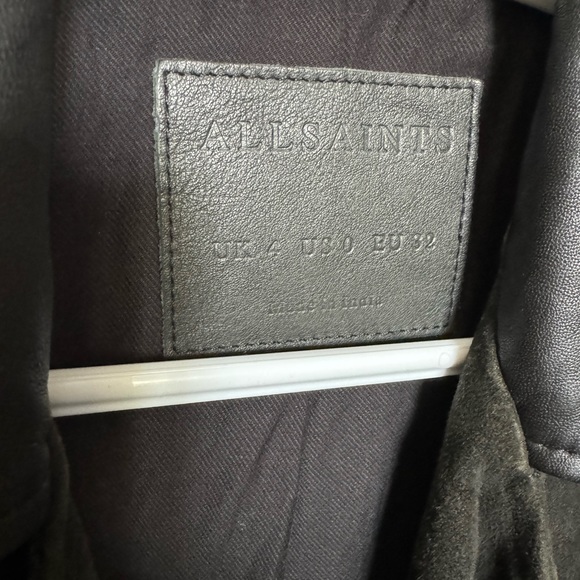 All Saints black leather jacket - great condition - Picture 4 of 4